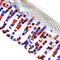 1 Yard Red White and Blue Beaded Loop Fringe Trim for Sewing Crafts 1.50 Inch Width